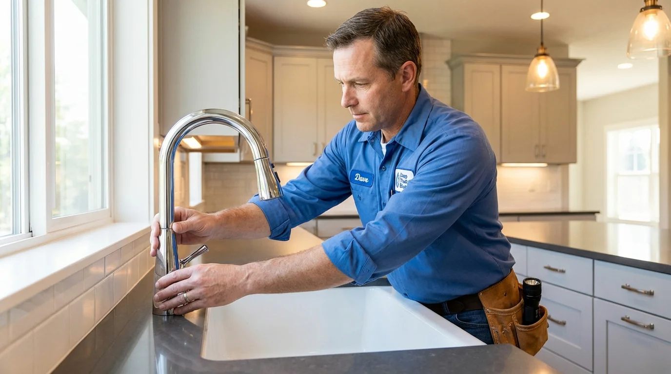 Kitchen faucet installation by Johns Plumbing LLC in Strasburg
